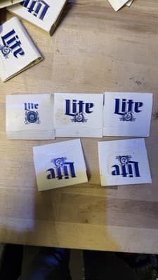 Miller Lite Golf Tees Matchbook Holder Promo - Set of 4 Tees Vintage