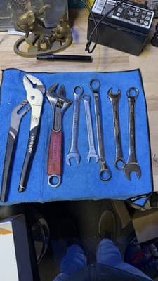 Husky & Pittsburgh Tool Lot: Pliers, 10” Adjustable, 14-19mm & 5/8 Wrenches