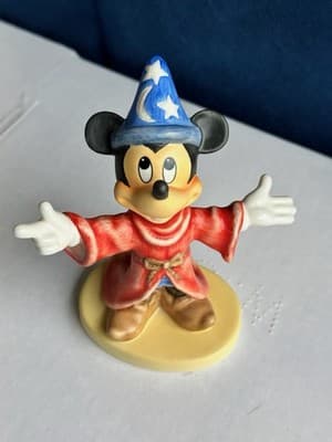 Goebel Disney Sorcerer Mickey Figurine Fantasia Germany Porcelain Signed - Thumbnail 2