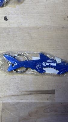 Corona Beer Blue Metal SHARK Bottle Opener/Keychain NEW SEALED - Thumbnail 2