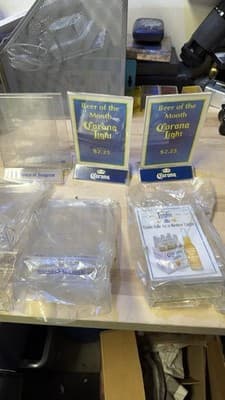 Lot of 9 Vintage Bar Acrylic Tabletop Signs - Corona Light & Seagram - Thumbnail 9