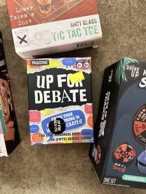 Drinking Games Party Set – Shot Games, Tic Tac Toe, Debate Game – 4 Games Bundle - Thumbnail 3