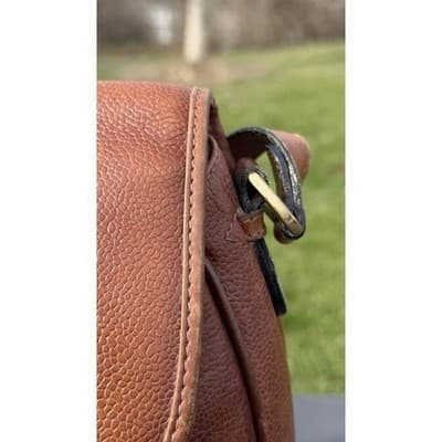 Rare Vintage Salvatore Ferragamo Brown Leather Crossbody Saddle Bag Italy - Thumbnail 8