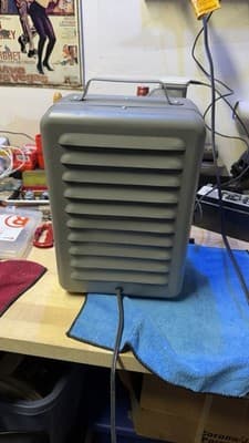 Portable Electric Space Heater 1500W Fan 1300W Thermostat Metal Gray - Thumbnail 8