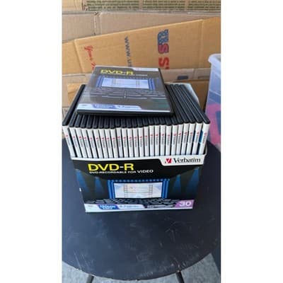 Verbatim DVD-R 4.7GB 120Min Recordable Video Disc Slim Case Lot of 26
