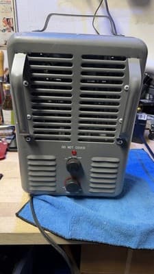 Portable Electric Space Heater 1500W Fan 1300W Thermostat Metal Gray - Thumbnail 3