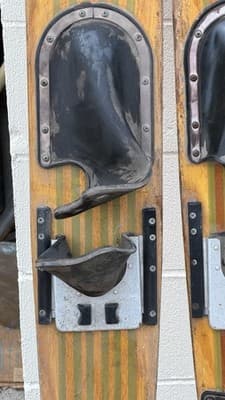 Vintage Connelly Wooden Water Skis w/ Bindings Fins Classic Retro Pair - Thumbnail 5