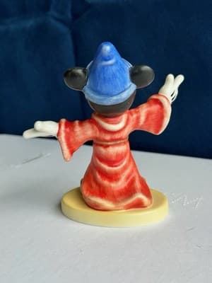 Goebel Disney Sorcerer Mickey Figurine Fantasia Germany Porcelain Signed - Thumbnail 3