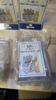 Lot of 9 Vintage Bar Acrylic Tabletop Signs - Corona Light & Seagram - Thumbnail 2