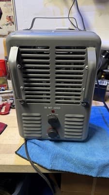 Portable Electric Space Heater 1500W Fan 1300W Thermostat Metal Gray - Thumbnail 2