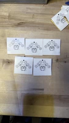 Red Dog Logo Golf Tees Set of 5 - Red - In Original Pack/Envelope - Thumbnail 2