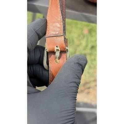 Rare Vintage Salvatore Ferragamo Brown Leather Crossbody Saddle Bag Italy - Thumbnail 10