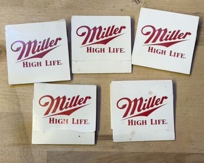 Miller High Life Beer Golf Tees Matchbook Holder Promo - Set of 5