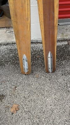 Vintage Connelly Wooden Water Skis w/ Bindings Fins Classic Retro Pair - Thumbnail 9
