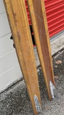 Vintage Connelly Wooden Water Skis w/ Bindings Fins Classic Retro Pair - Thumbnail 12