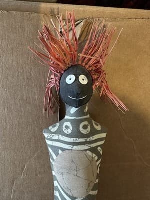 Vintage Positive Energy Doll by P. Flynn 1989 – Tribal Design, 14”, Handmade