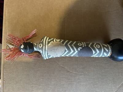 Vintage Positive Energy Doll by P. Flynn 1989 – Tribal Design, 14”, Handmade - Thumbnail 3