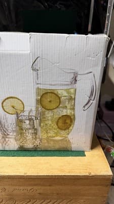 Gibson Home Jewelite 5 Pc Glass Pitcher & Tumbler Set 1.7 Qt - Thumbnail 2