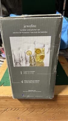 Gibson Home Jewelite 5 Pc Glass Pitcher & Tumbler Set 1.7 Qt - Thumbnail 6