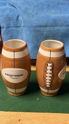 Hollywood Casino Football Ceramic Tumblers Set of 2 NFL Style