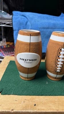 Hollywood Casino Football Ceramic Tumblers Set of 2 NFL Style - Thumbnail 3