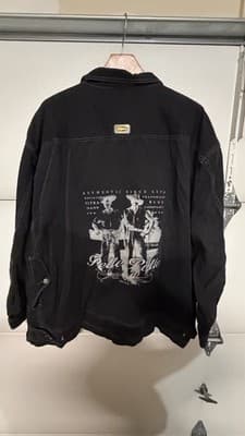 Pelle Pelle Ultra Blue Black Denim Jacket 4XL Vintage Hip Hop - Thumbnail 7