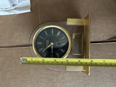 Vintage Danbury Clock Company Desk Clock – Quartz, Gold-Tone with Acrylic Arch - Thumbnail 3