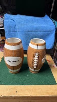 Hollywood Casino Football Ceramic Tumblers Set of 2 NFL Style - Thumbnail 2