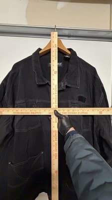 Pelle Pelle Ultra Blue Black Denim Jacket 4XL Vintage Hip Hop - Thumbnail 2