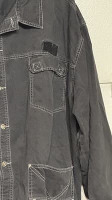 Pelle Pelle Ultra Blue Black Denim Jacket 4XL Vintage Hip Hop - Thumbnail 17