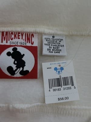 Vintage Disney Mickey Mouse Fleece Pullover Quarter Zip White Size S - Thumbnail 5