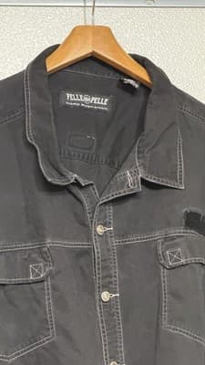 Pelle Pelle Ultra Blue Black Denim Jacket 4XL Vintage Hip Hop - Thumbnail 18