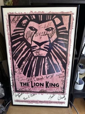 The Lion King Broadway Musical Poster – Signed by Cast – Framed Collectible - Thumbnail 12