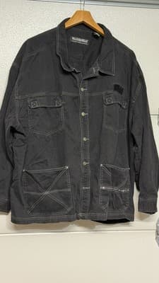 Pelle Pelle Ultra Blue Black Denim Jacket 4XL Vintage Hip Hop - Thumbnail 16