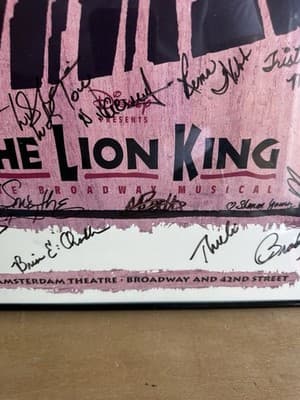 The Lion King Broadway Musical Poster – Signed by Cast – Framed Collectible - Thumbnail 8