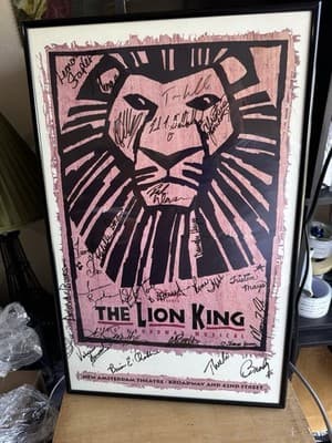 The Lion King Broadway Musical Poster – Signed by Cast – Framed Collectible - Thumbnail 17