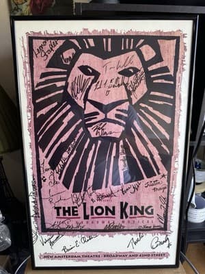 The Lion King Broadway Musical Poster – Signed by Cast – Framed Collectible - Thumbnail 2