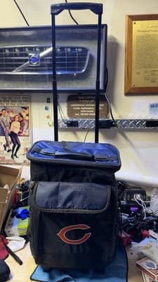 Chicago Bears Rolling Cooler Backpack Insulated Wheeled Tailgate Bag w/Handle - Thumbnail 7