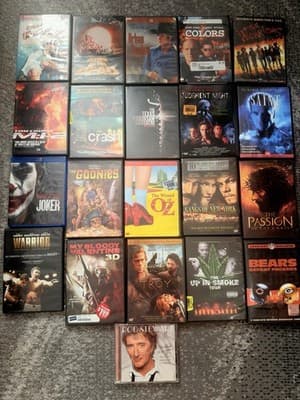 Huge DVD Movie Lot Horror Action Classics + Bonus Rod Stewart CD