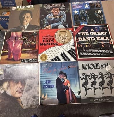 Lot of 9 Vintage Vinyl LP Records – Jazz, Country, Big Band, Pop – Mixed Artists
