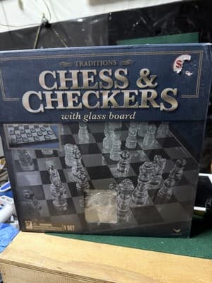Spin Master Clear Chess and Checkers Set Gameboard - 6059022
