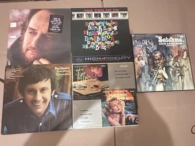 Lot of 5 Vintage Vinyl LP Records – Jazz, Pop, Country, Easy Listening – Mix