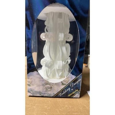 WaxWorks Wedding Designs Sculpted Candle White Floral Made in USA - Thumbnail 3