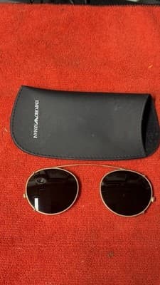 Emporio Armani Round Gold Tone Sunglasses Dark Lenses 852 008 45□22 w/Case - Thumbnail 2
