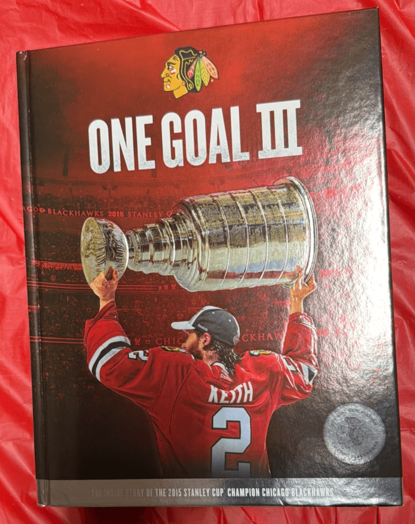 One Goal III Chicago Blackhawks 2015 Stanley Cup Book + DVD + Patch