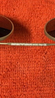 Emporio Armani Round Gold Tone Sunglasses Dark Lenses 852 008 45□22 w/Case - Thumbnail 9