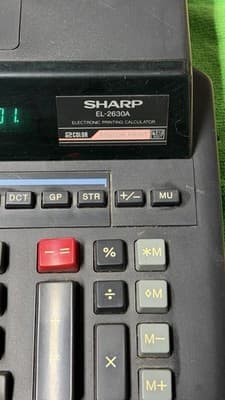 Sharp EL-2630A Printing Calculator 12 Digit 2-Color Ribbon Tested Working - Thumbnail 6