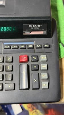 Sharp EL-2630A Printing Calculator 12 Digit 2-Color Ribbon Tested Working - Thumbnail 9