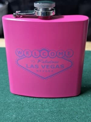 Pink Las Vegas Nevada Flask 6oz Welcome to Fabulous Las Vegas Souvenir - Thumbnail 5