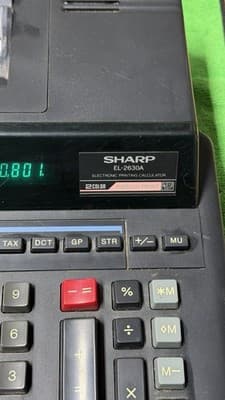 Sharp EL-2630A Printing Calculator 12 Digit 2-Color Ribbon Tested Working - Thumbnail 4